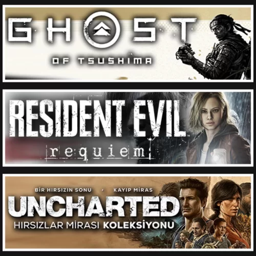  Ghost Of Tsushima +RE Requiem +Uncharted